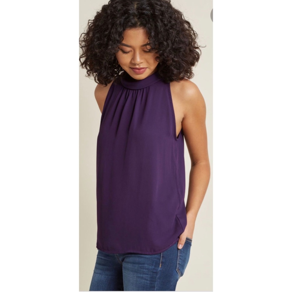 ModCloth Truly Trusty Sleeveless Top In Purple